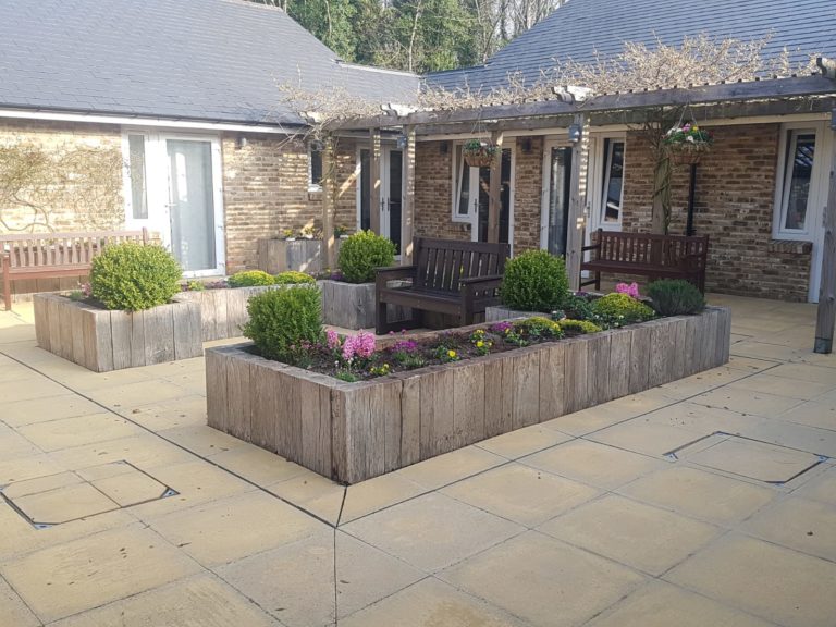 Hartley House Care Home Mini Garden: Tranquil Green Space