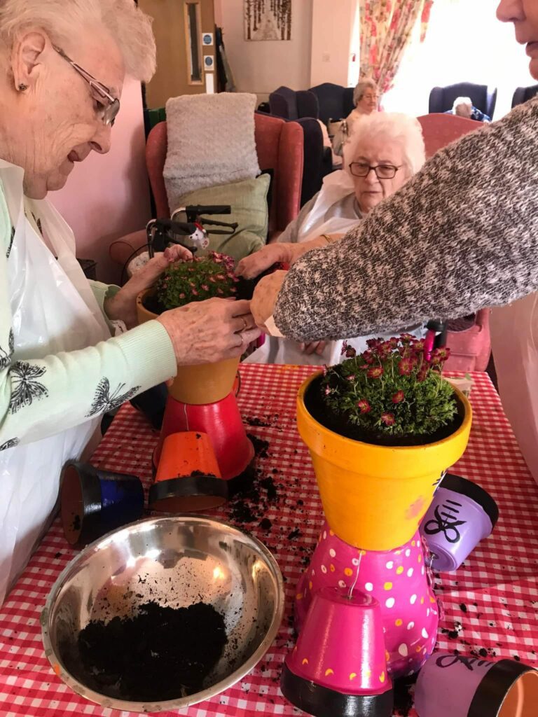 Pine Lodge Residential Care Home Residents Delighting in Gardening Activities
